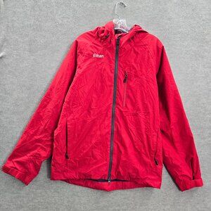 Chik Fil A Men‎ Jacket Medium Red Quilted Lined Full Zip Windbreaker Hoodie